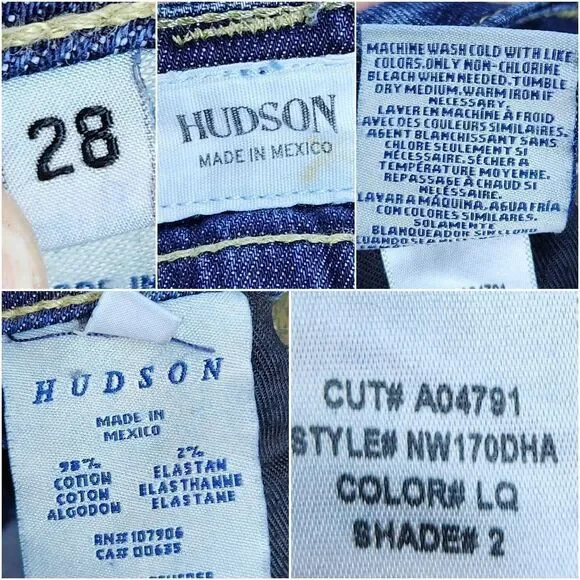 ☔️🔹️Hudson Blue Denim Raw Hem Buttoned Pocket Shorts Size 6/28